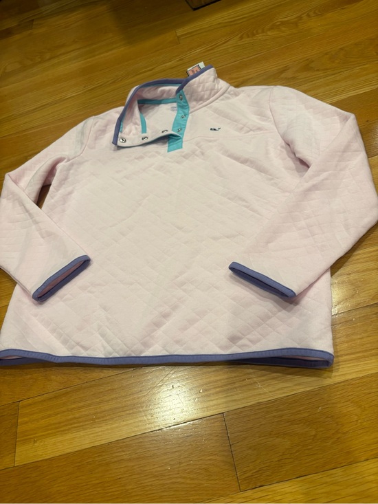 Vineyard Vines Other - Vineyard Vines Pink Quilted Pullover with Purple & Teal Trim - Kids